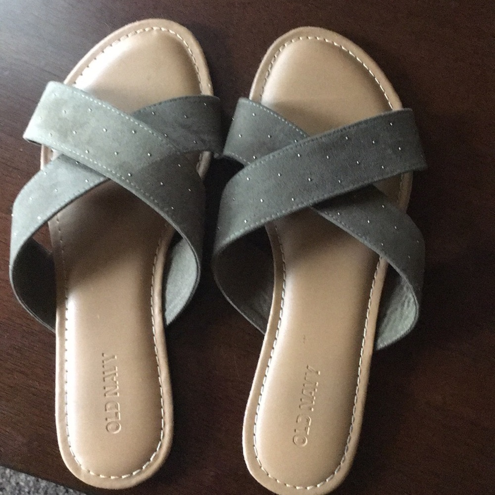 Suede cross cross sandals